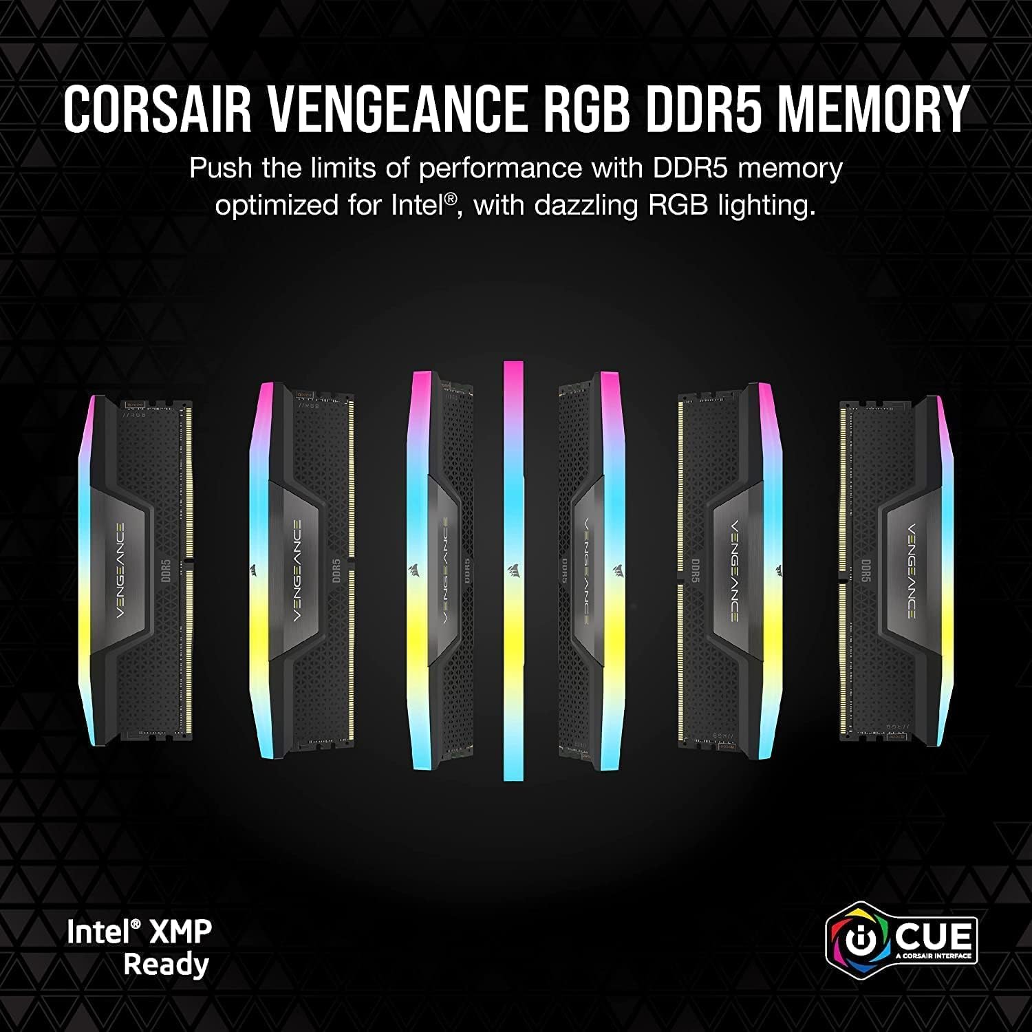 Corsair Vengeance RGB DDR5 RAM 32GB (2x16GB) 6000MHz CL36 Black