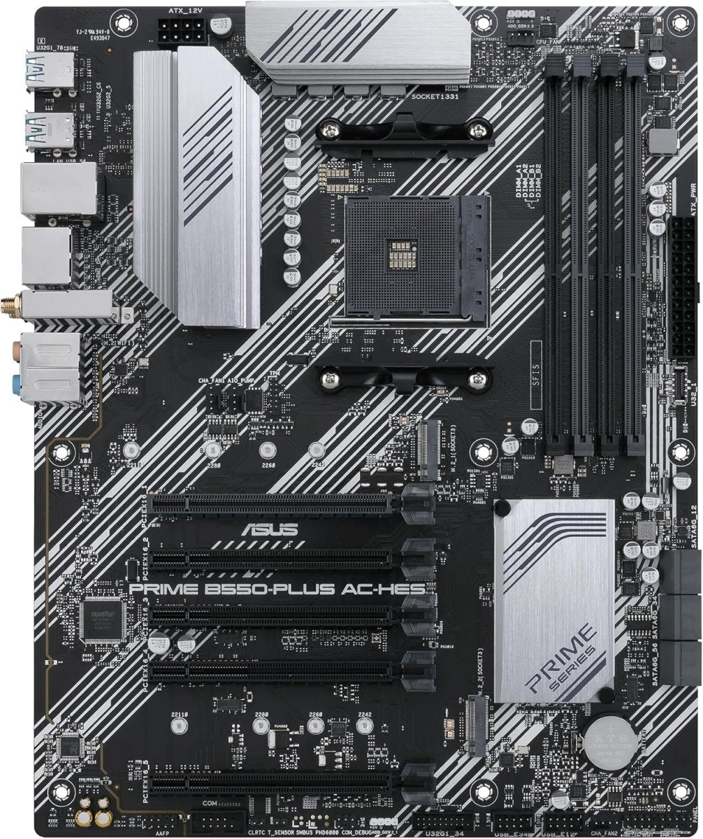 Asus Prime B550-PLUS AC-HES ATX Motherboard AMD AM4 PCIe 4.0 WiFi 5 - OPCbleu