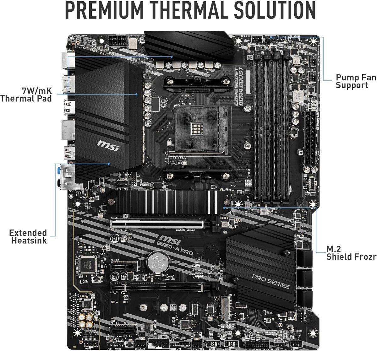 MSI B550-A PRO ProSeries AMD AM4 ATX Motherboard - OPCbleu
