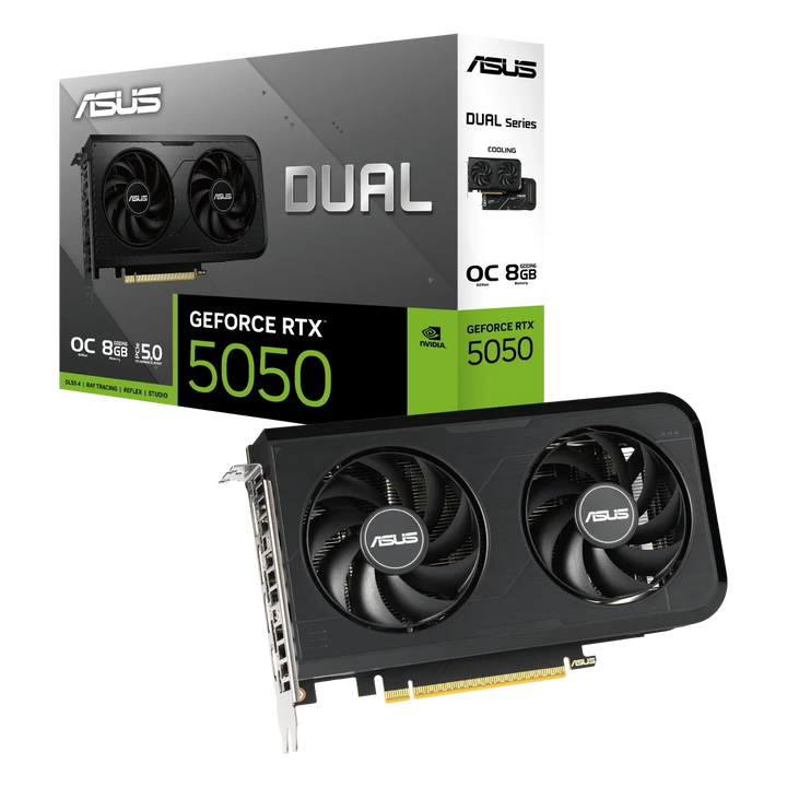 ASUS Dual GeForce RTX 5050 8 Go GDDR6 OC Edition avec boîte de vente au détail
