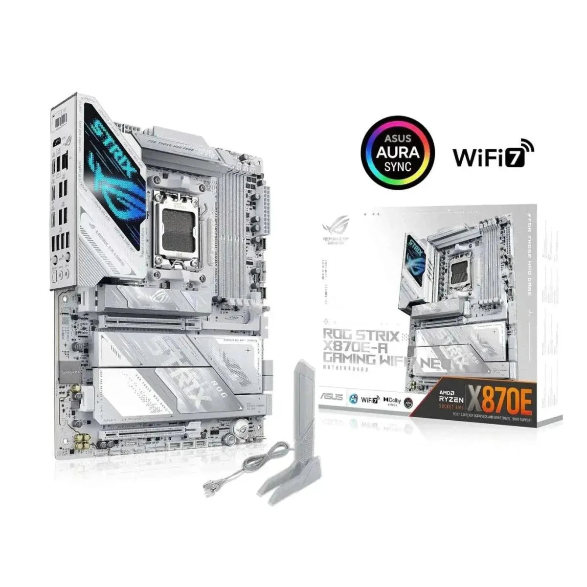ASUS ROG Strix X870E-A Gaming WIFI7 NEO AMD ATX Motherboard 16+2+2 Power Stages - White - OPCbleu