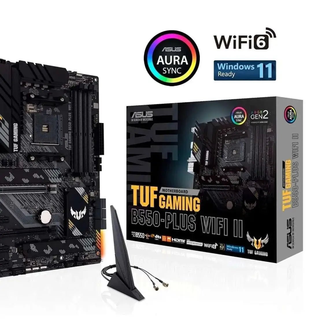 ASUS TUF Gaming B550-PLUS WiFi II AMD AM4 ATX Motherboard - Black - OPCbleu