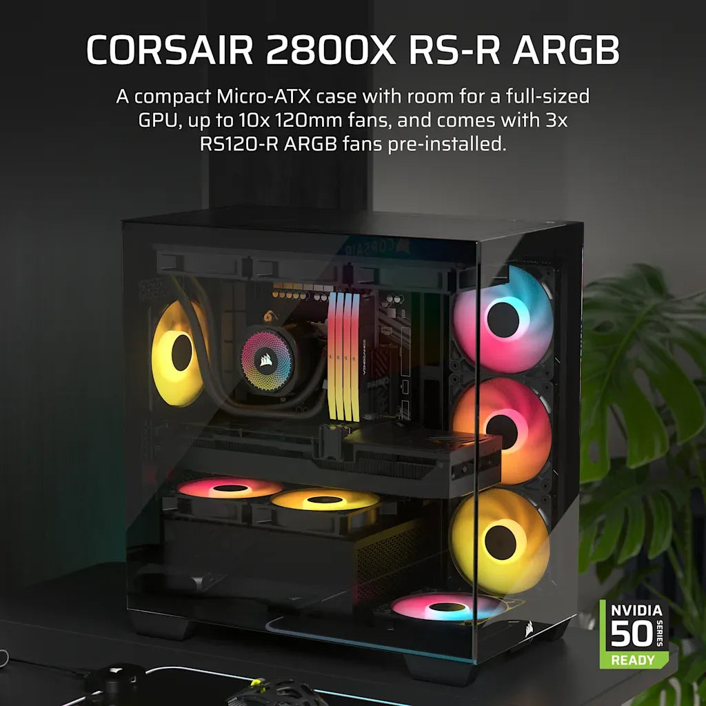 Corsair 2800X RS-R ARGB Micro-ATX PC Case Black