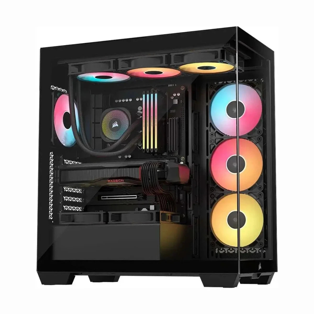 Corsair 3500X RS-R ARGB Mid-Tower PC Case 3x RS120-R ARGB Fans GPU Anti-Sag Arm - Black - OPCbleu