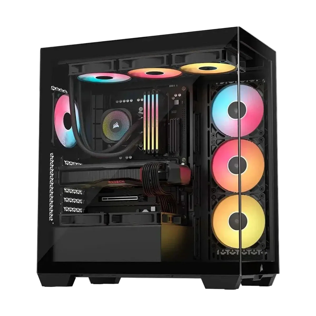 Corsair 3500X RS-R ARGB Mid-Tower PC Case 3x RS120-R ARGB Fans GPU Anti-Sag Arm - Black - OPCbleu