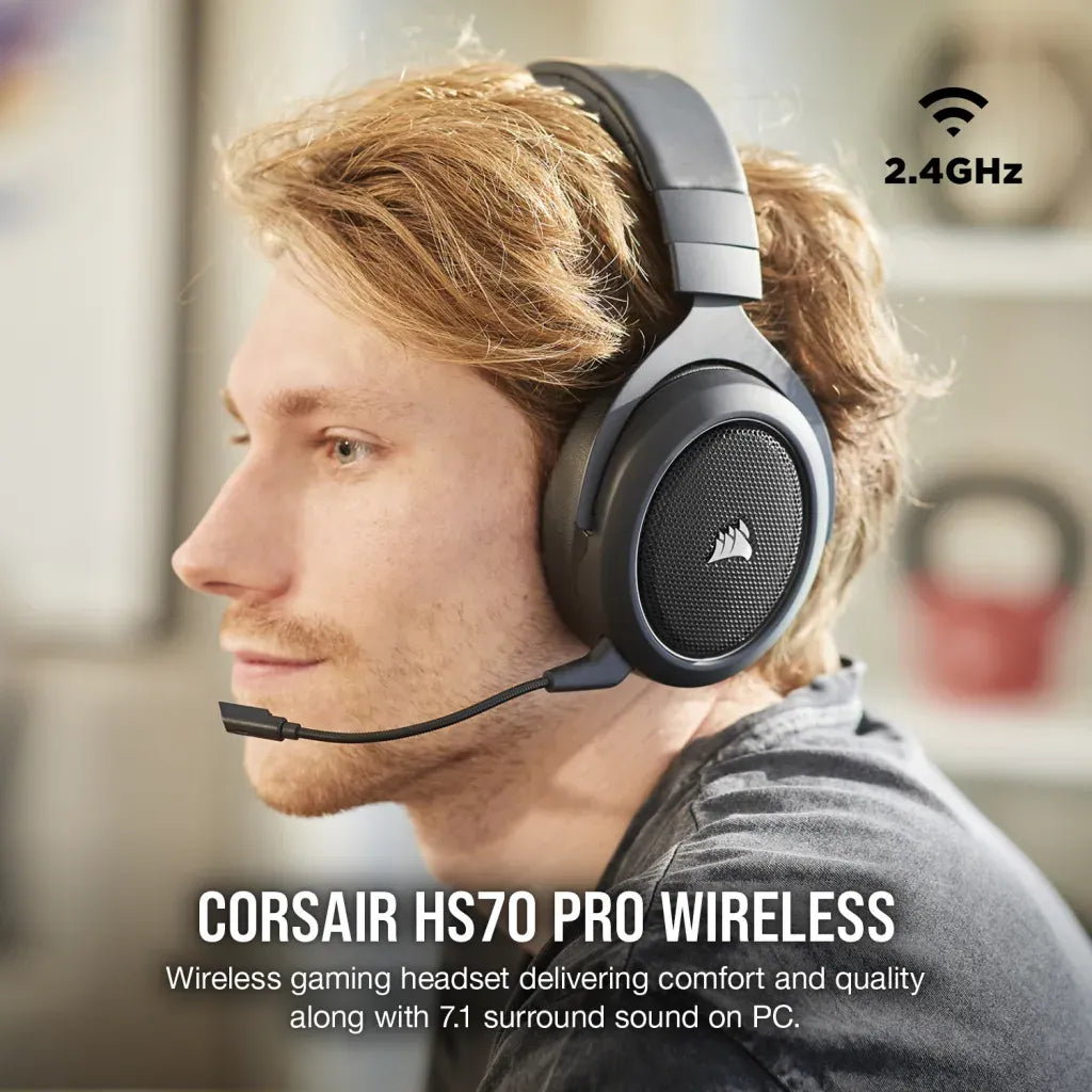 Corsair HS70 PRO Wireless Gaming Headset 7.1 Surround Carbon