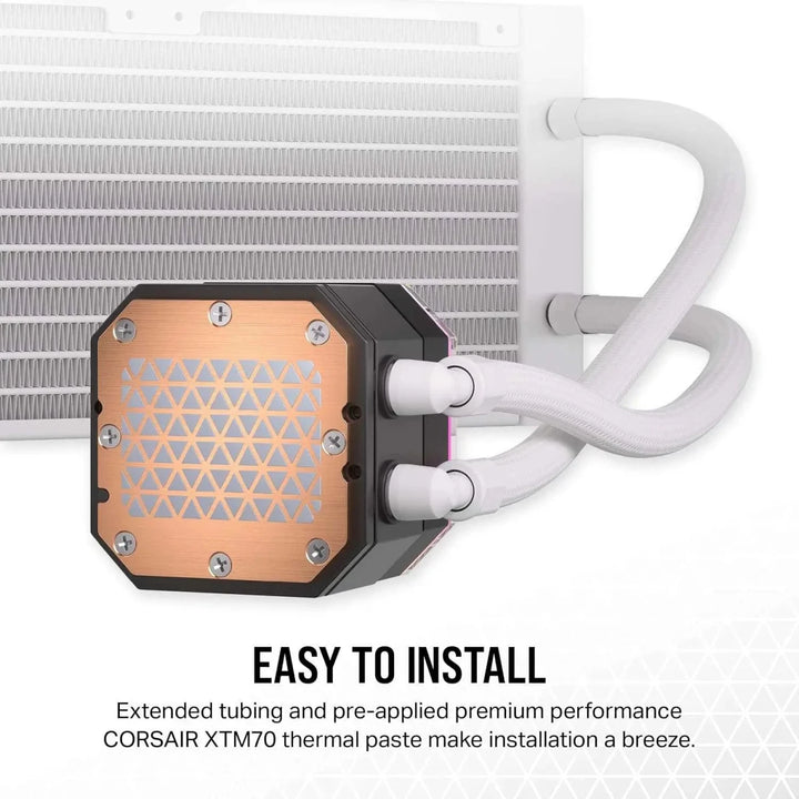 Refroidisseur liquide CPU Corsair iCUE H100i Elite CAPELLIX XT radiateur 240 mm – Blanc — radiateur