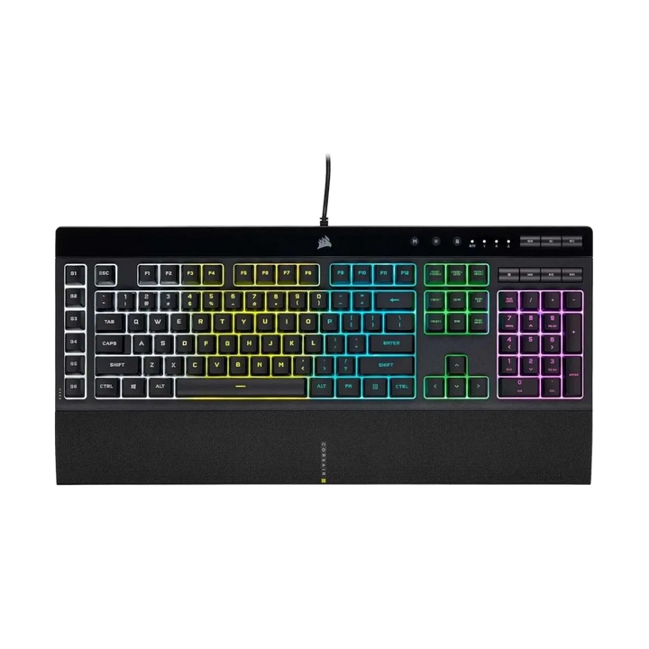 clavier gaming à membrane Corsair K55 RGB PRO IP42 résistant aux éclaboussures – Noir