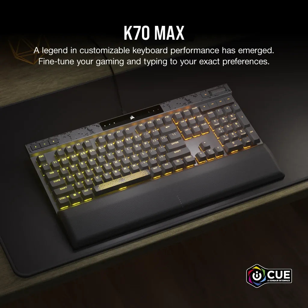 Corsair K70 MAX RGB Magnetic-Mechanical Gaming Keyboard MGX Switches Steel Grey
