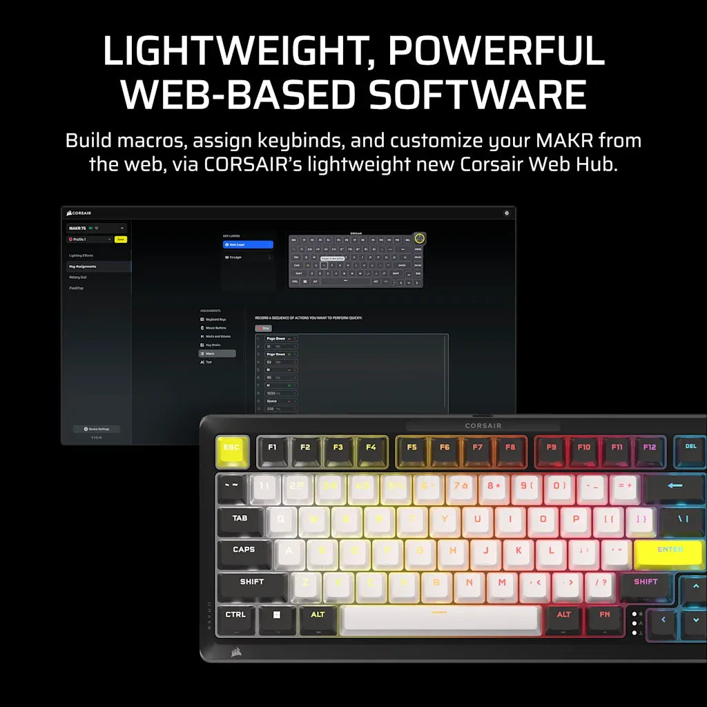 Corsair MAKR PRO 75 Hall Effect DIY Keyboard Black