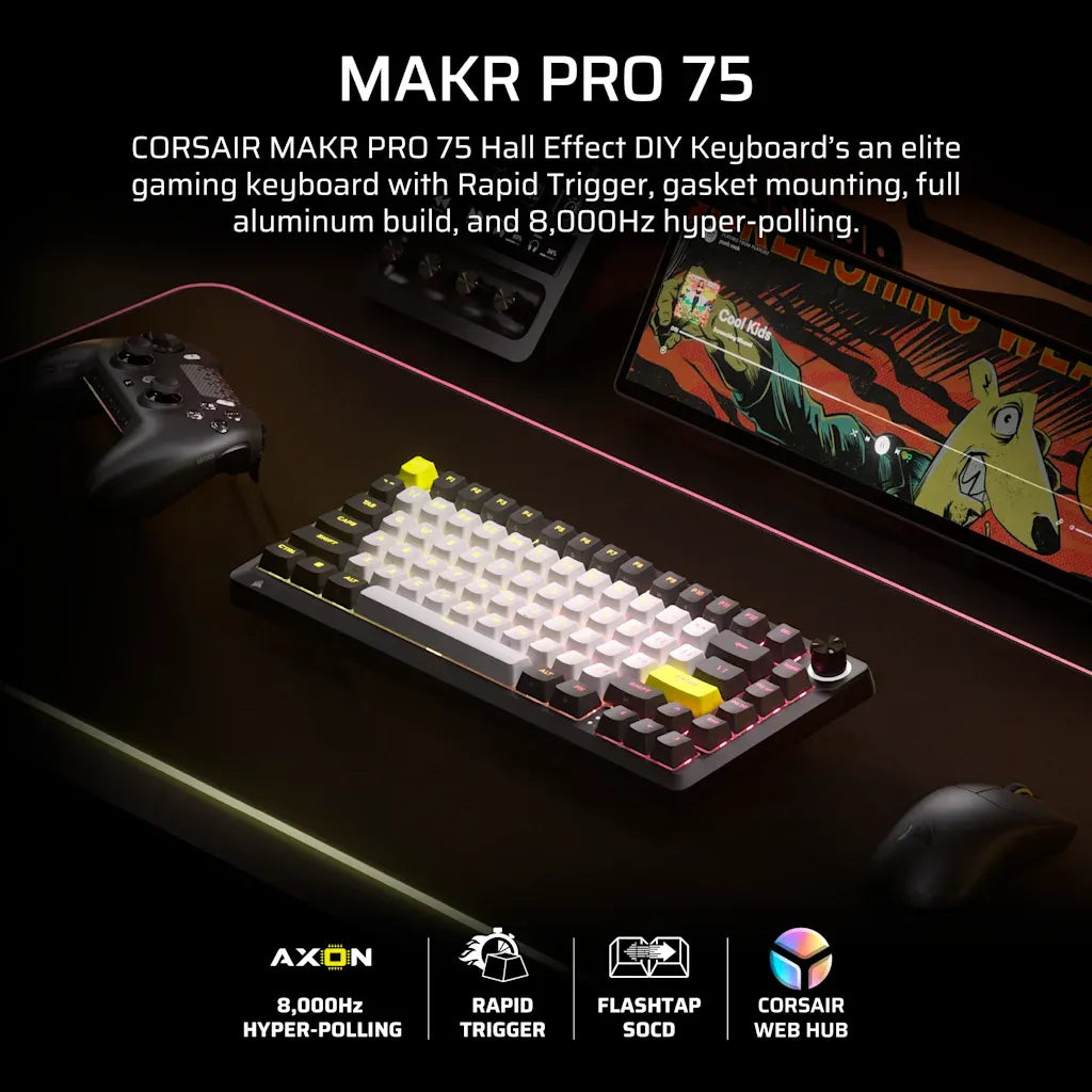 Corsair MAKR PRO 75 Hall Effect DIY Keyboard Black