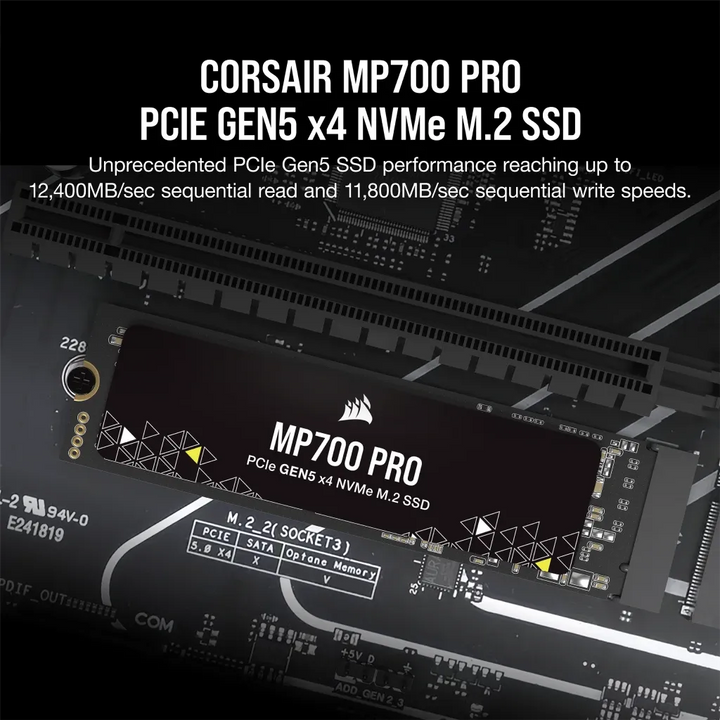 SSD M.2 NVMe 2.0 Corsair MP700 PRO 1 To PCIe Gen5 x4