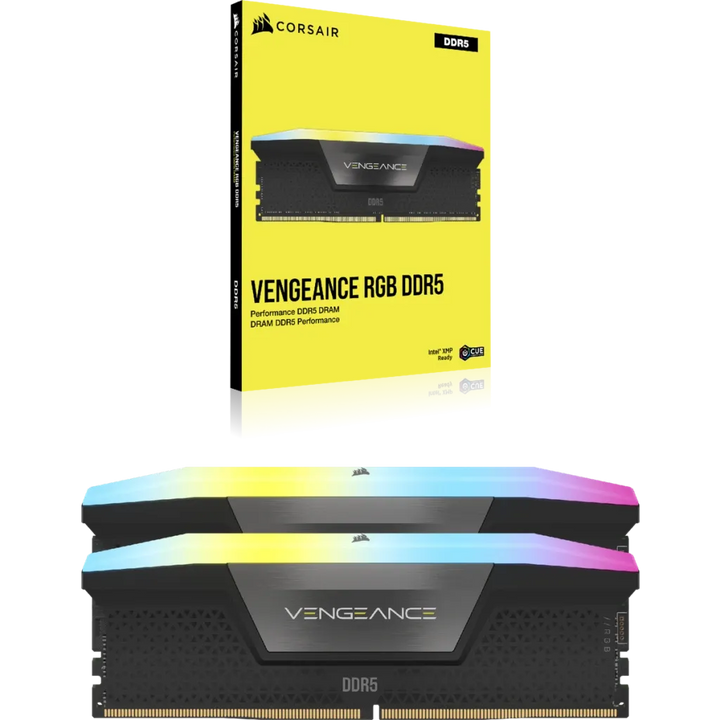 Mémoire RAM Corsair VENGEANCE RGB 96 Go 2x48GB DDR5 DRAM 5600MT/s CL40 — éclairage RGB; DDR5