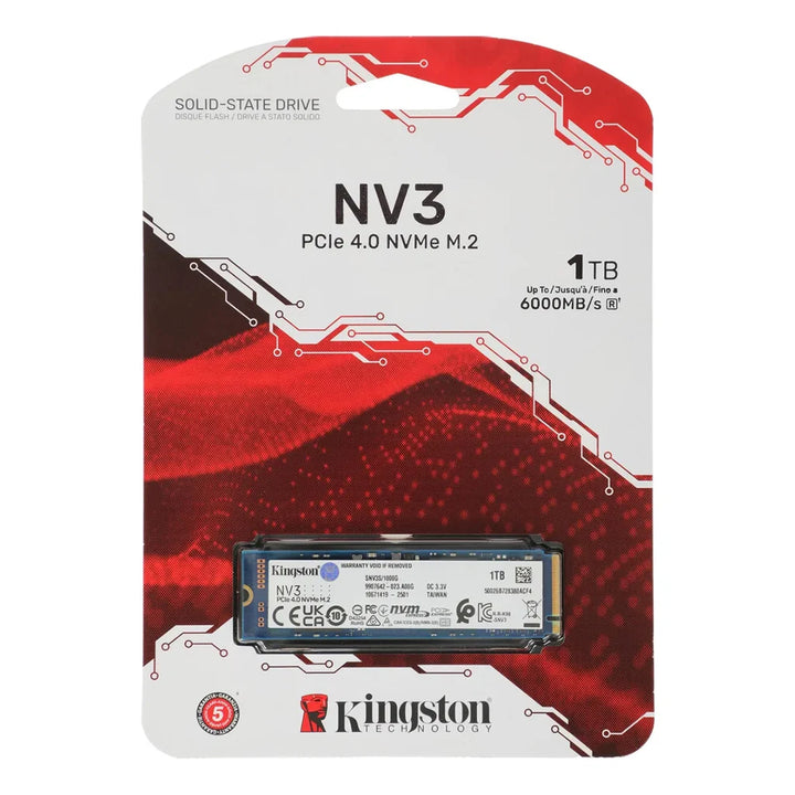 SSD Kingston NV3 1 To PCIe 4.0 NVMe M.2 2280 - emballage de détail