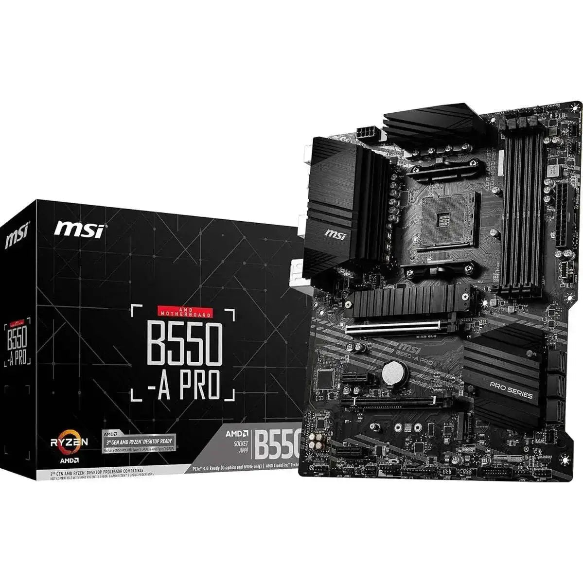 MSI B550-A PRO ProSeries AMD AM4 ATX Motherboard - Black - OPCbleu