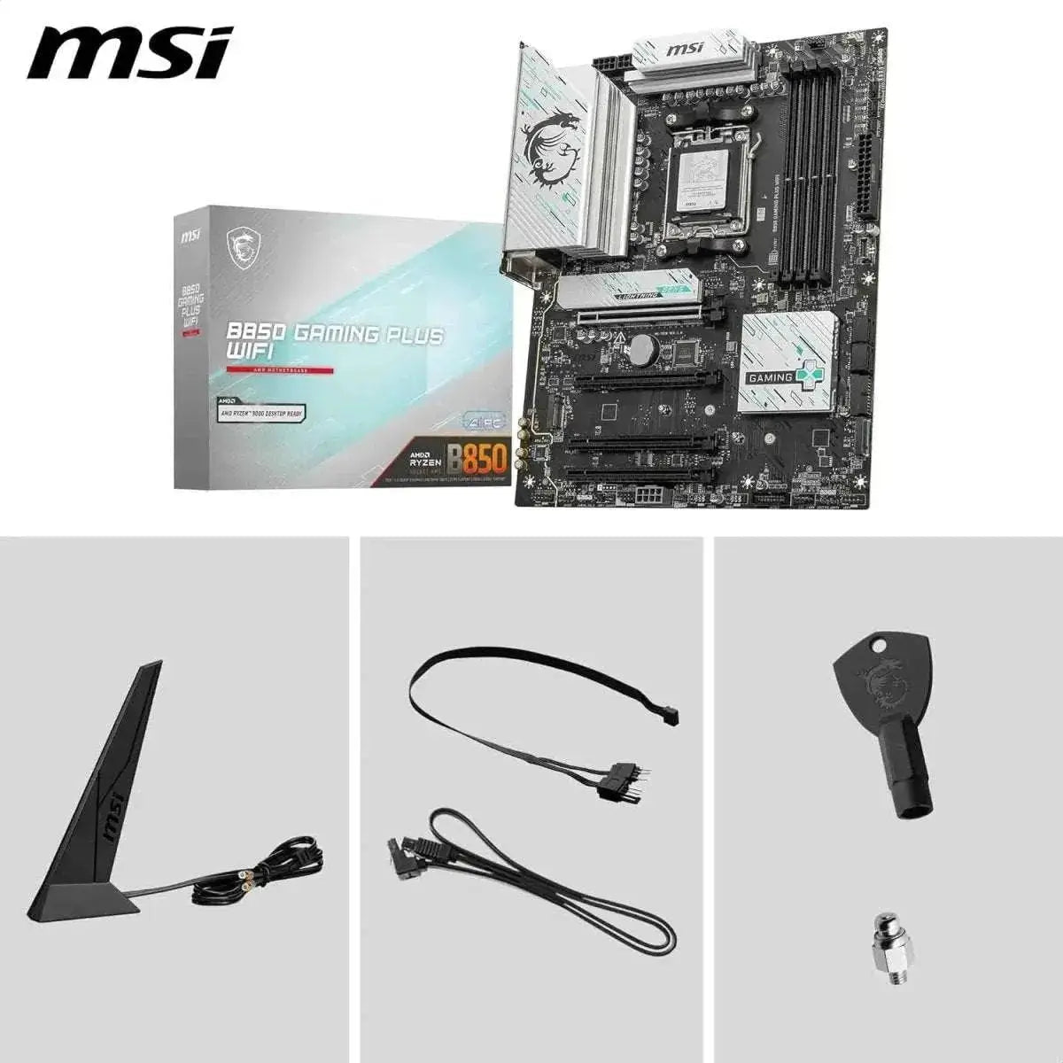 MSI B850 Gaming Plus WiFi Gaming Motherboard AM5 DDR5 ATX - Black - OPCbleu