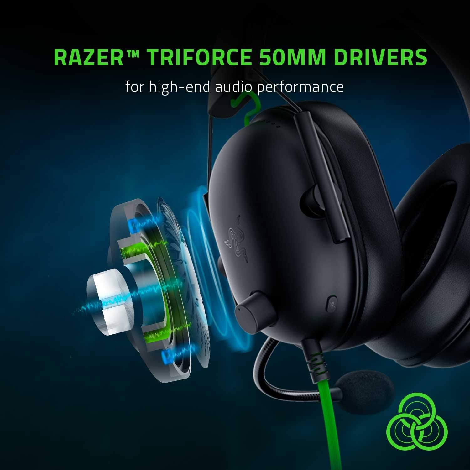 Razer BlackShark V2 X Gaming Headset 50mm Drivers Black