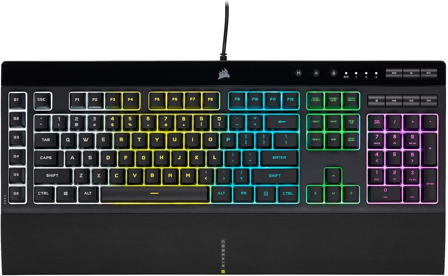 Corsair K55 RGB PRO Membrane Gaming Keyboard IP42 Spill-Resistant Black