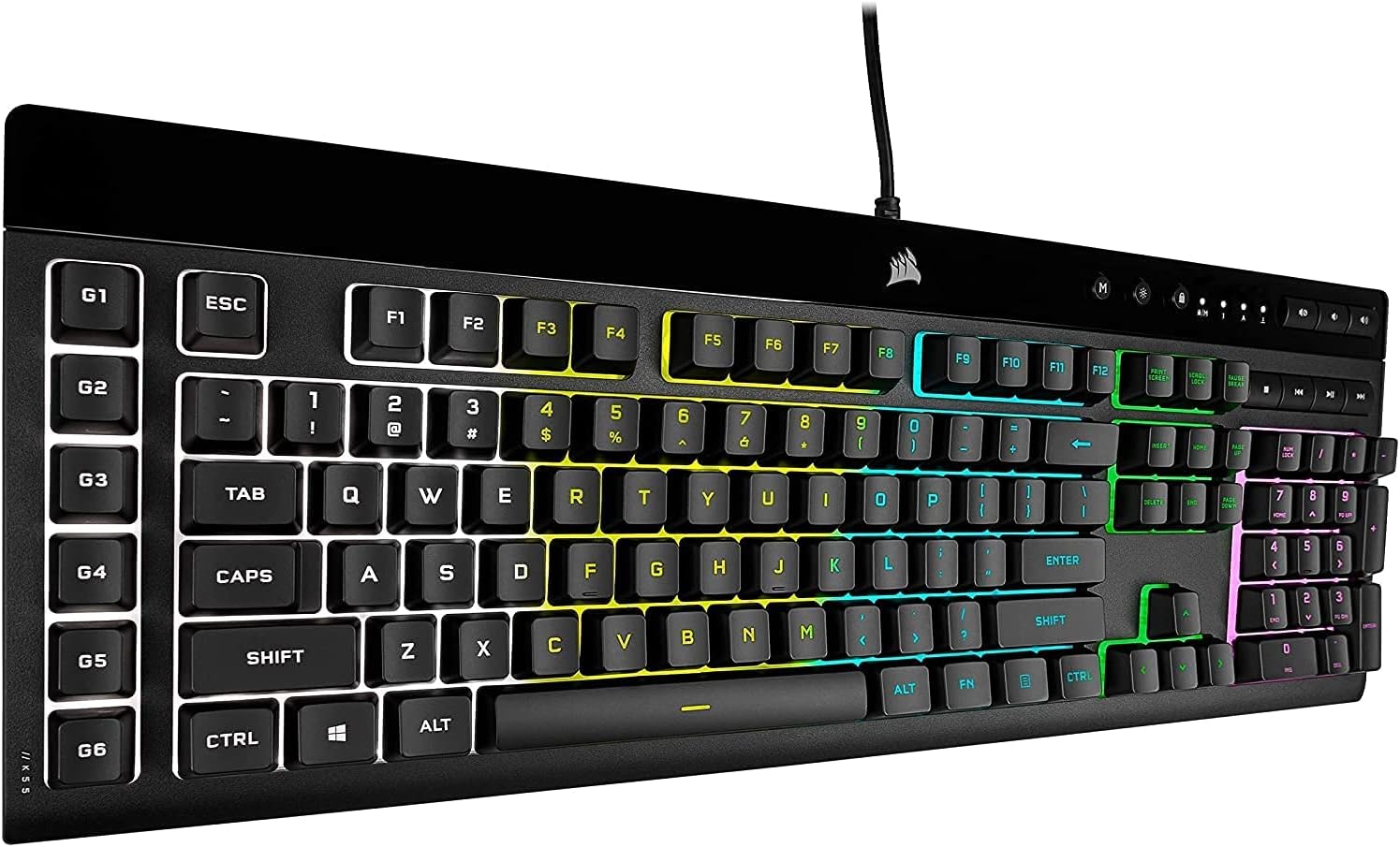Corsair K55 RGB PRO Membrane Gaming Keyboard IP42 Spill-Resistant Black