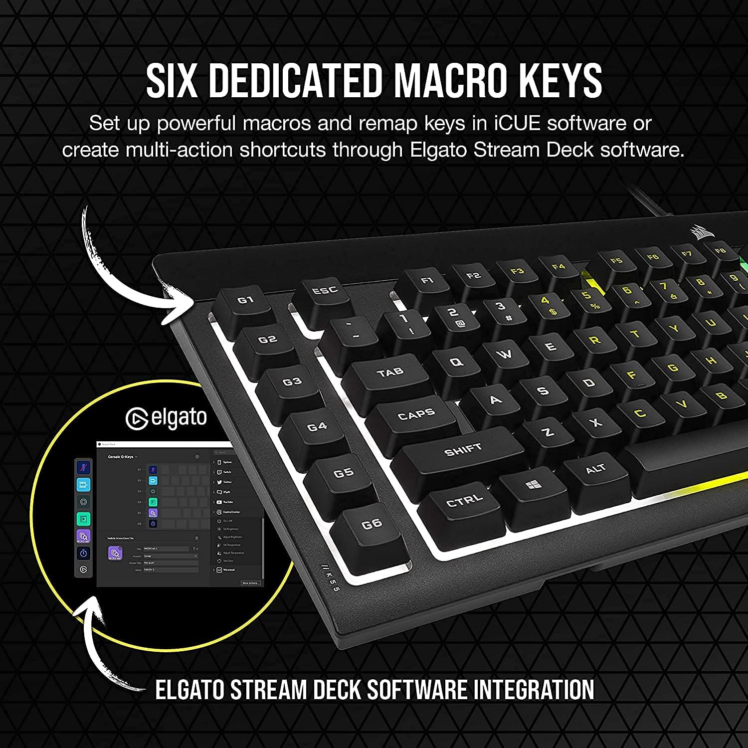 Corsair K55 RGB PRO Membrane Gaming Keyboard IP42 Spill-Resistant Black