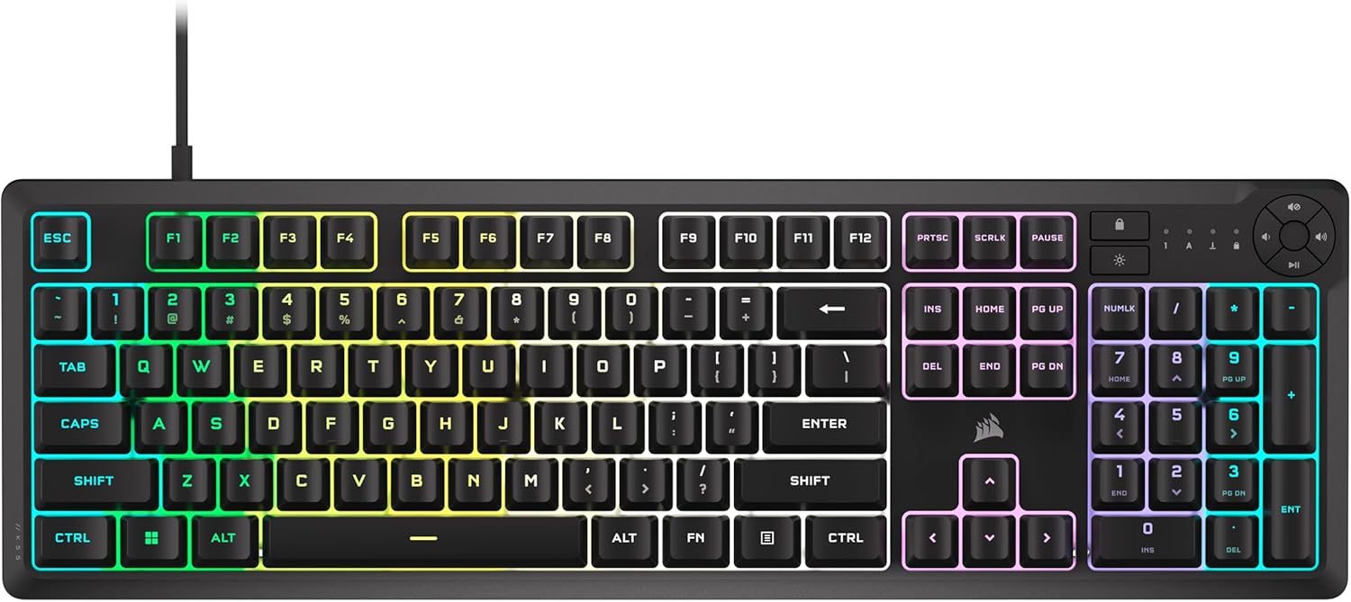 Corsair K55 CORE RGB Membrane Gaming Keyboard Ten-Zone Black