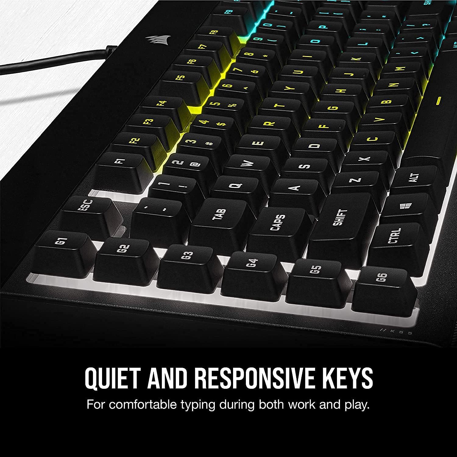 Corsair K55 RGB PRO Membrane Gaming Keyboard IP42 Spill-Resistant Black