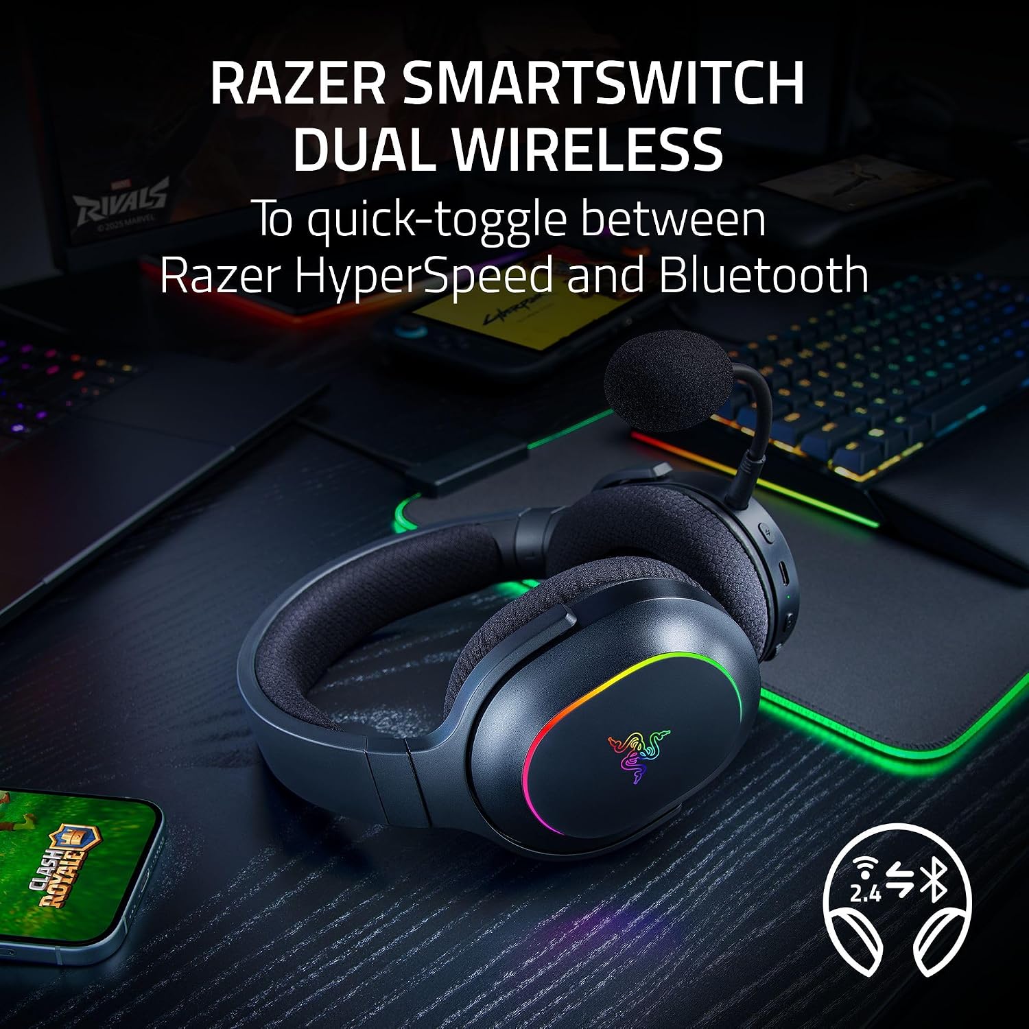 Razer Barracuda X Chroma Gaming Headset 70hr 2.4GHz Black