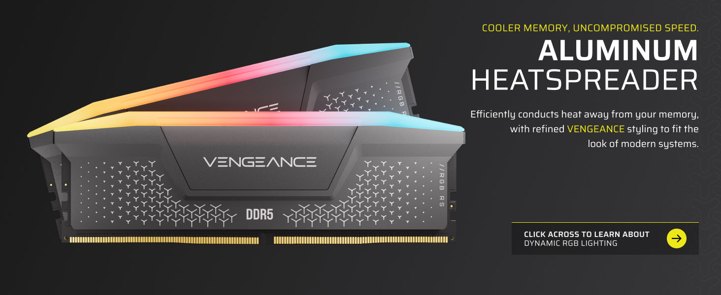 CORSAIR Vengeance RGB RS DDR5 RAM 32GB 6000MHz CL36 Gray