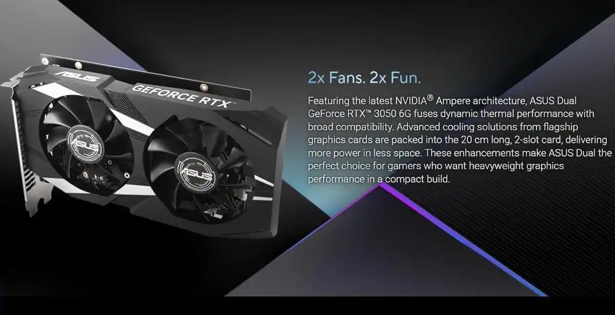 ASUS Dual GeForce RTX 3050 6GB OC Edition Gaming Graphics Card - OPCbleu