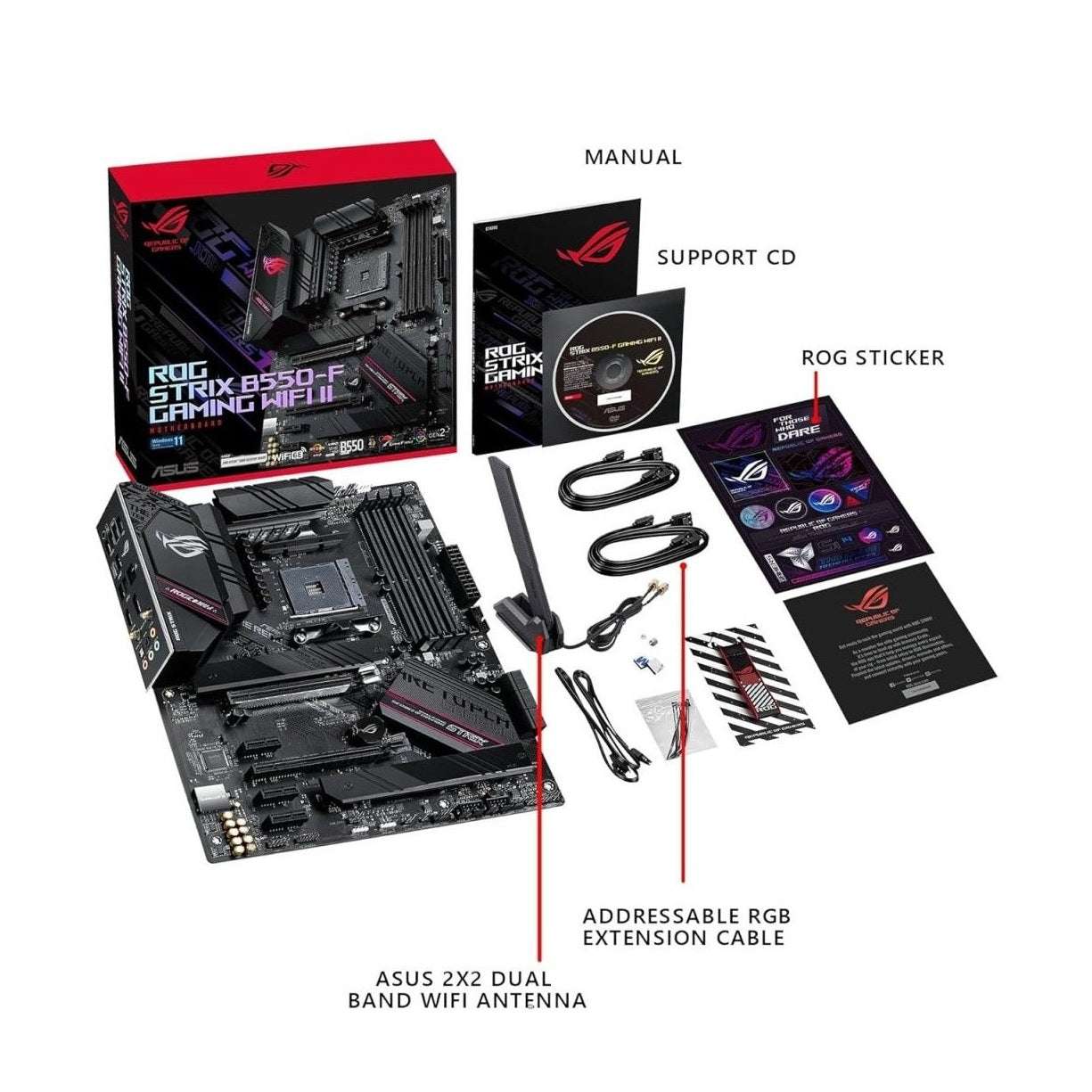 Asus ROG Strix B550-F Gaming WiFi II ATX Motherboard PCIe 4.0 - OPCbleu