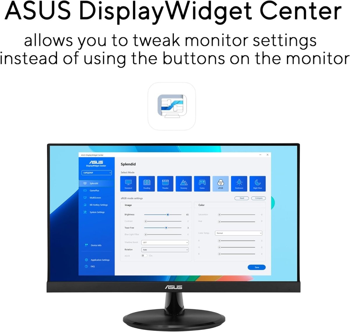 Asus VP227HF 21.45in Full HD 100Hz Eye Care Monitor Black - OPCbleu