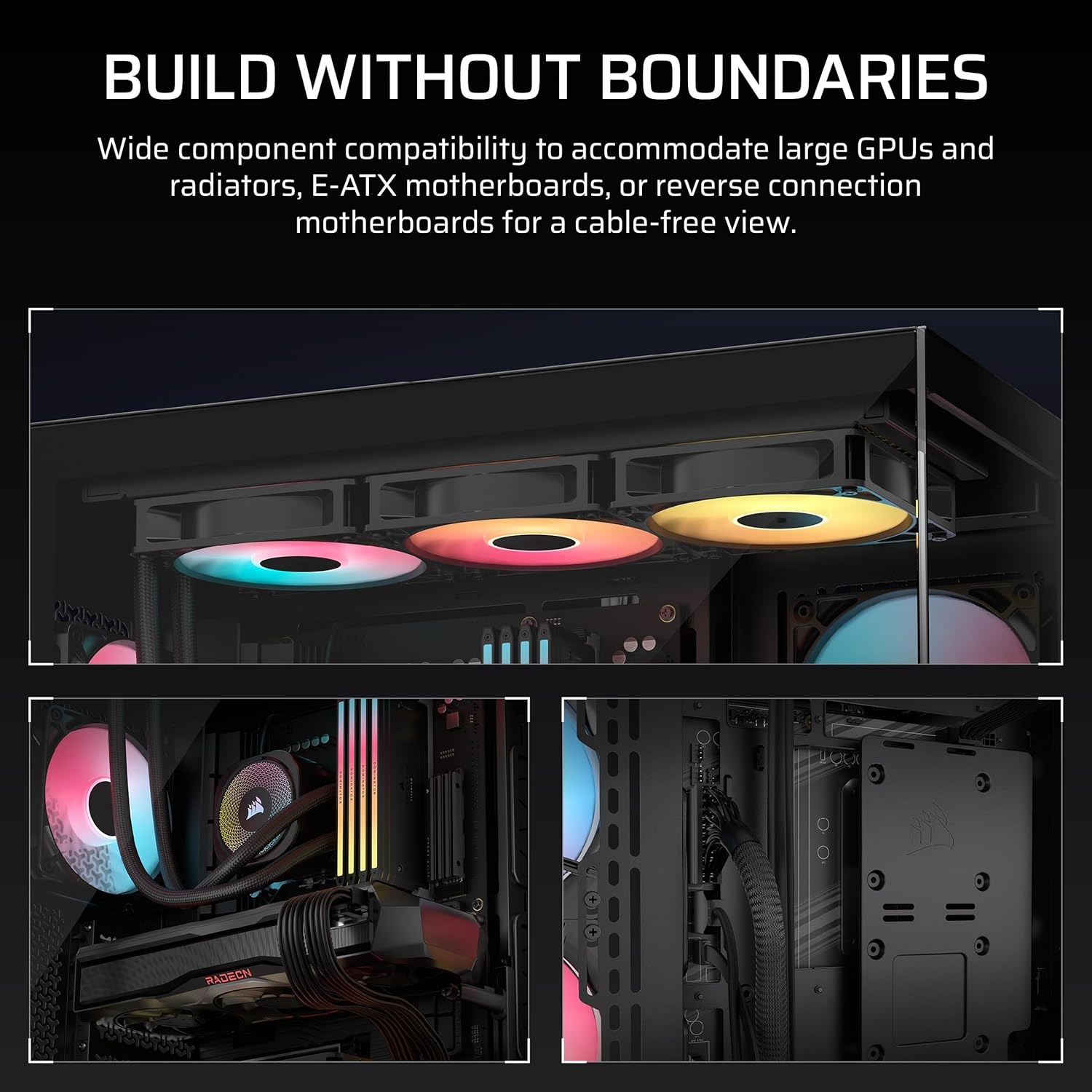 Corsair 3500X RS-R ARGB Mid-Tower PC Case 3x RS120-R ARGB Fans GPU Anti-Sag Arm - OPCbleu