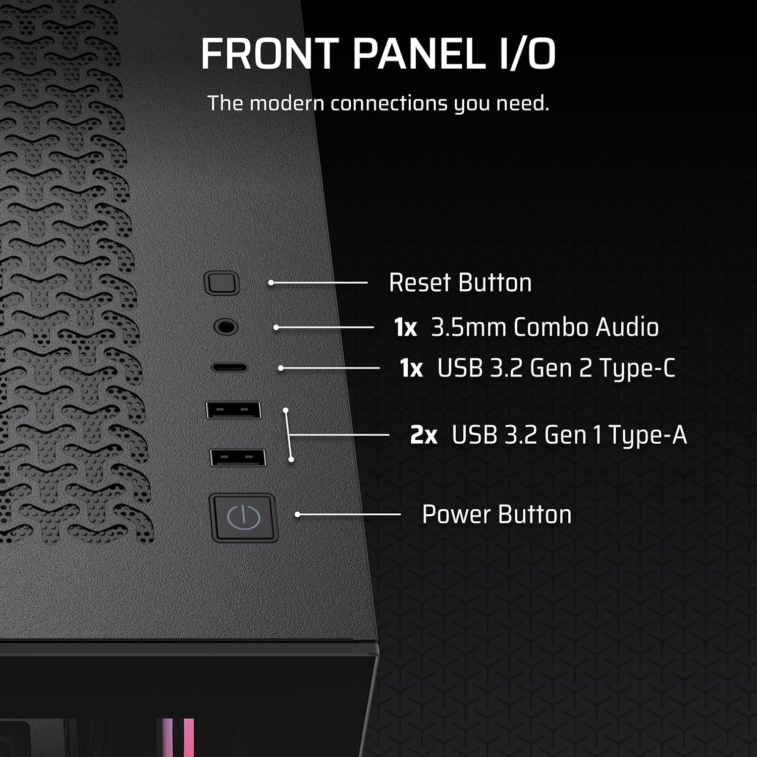 Corsair 3500X RS-R ARGB Mid-Tower PC Case 3x RS120-R ARGB Fans GPU Anti-Sag Arm - OPCbleu