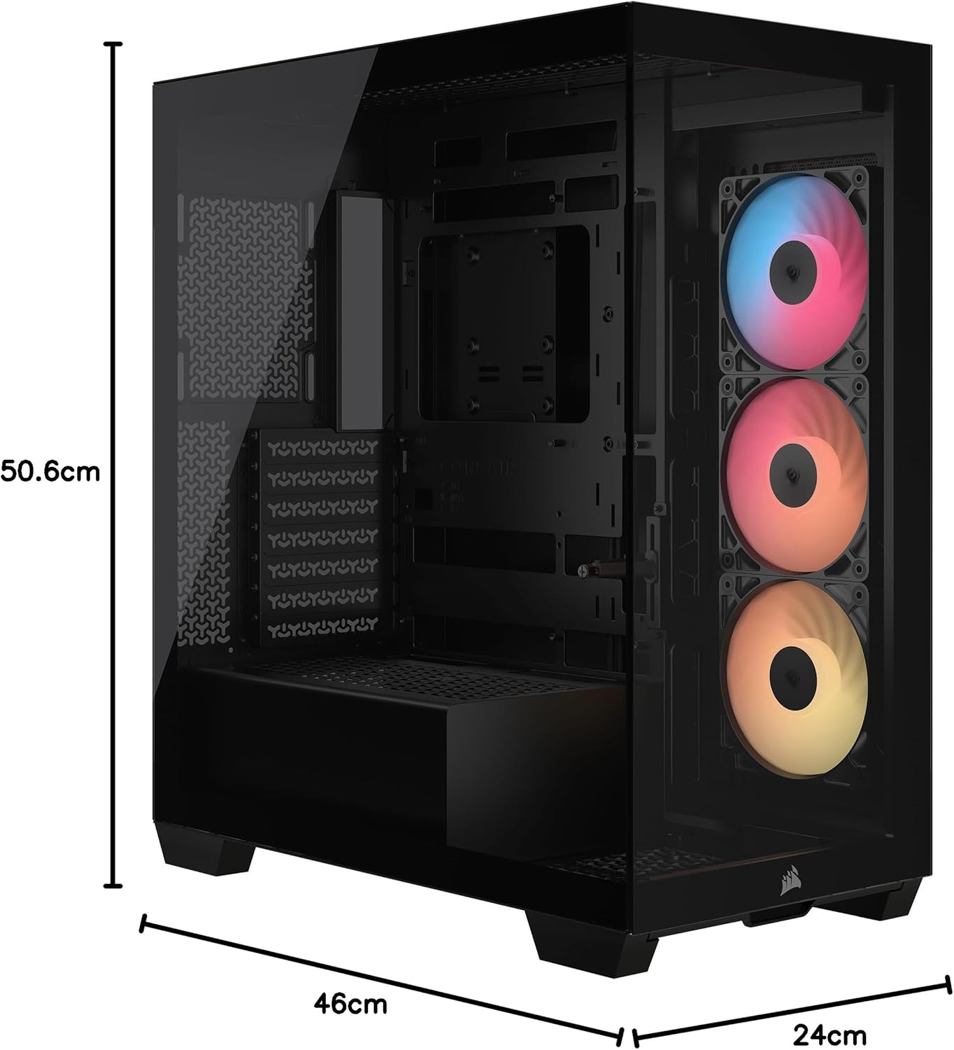 Corsair 3500X RS-R ARGB Mid-Tower PC Case 3x RS120-R ARGB Fans GPU Anti-Sag Arm - OPCbleu