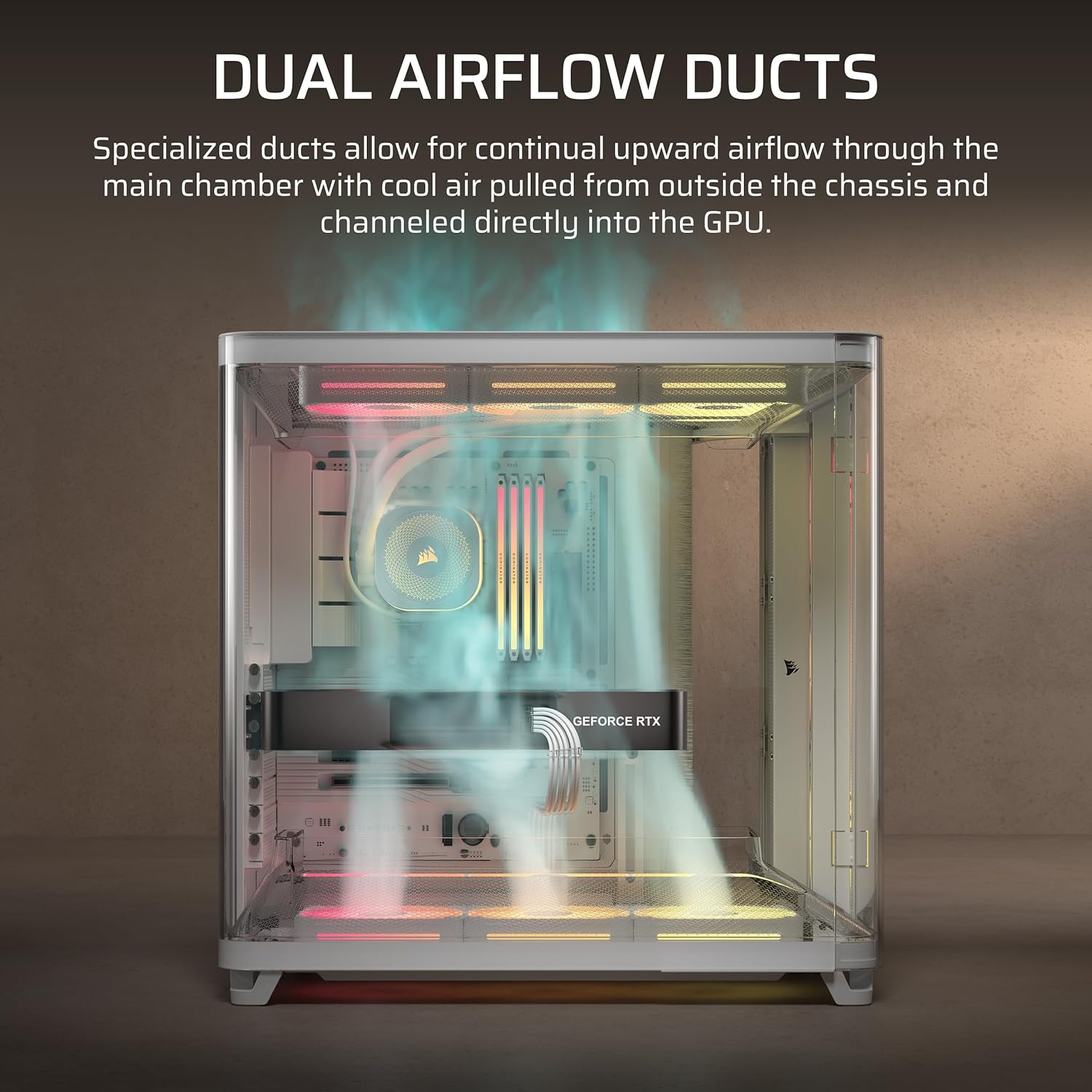 Corsair AIR 5400 LX-R RGB iCUE Link Mid-Tower PC Case White - OPCbleu