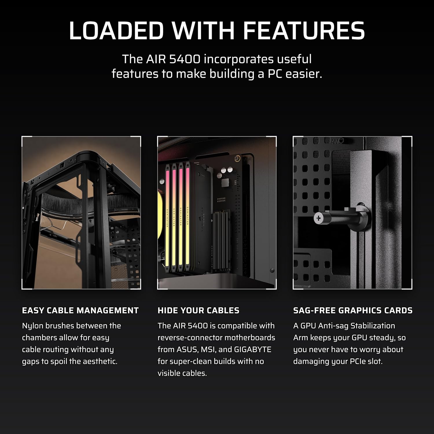 Corsair AIR 5400 RS-R ARGB Mid-Tower PC Case Black - OPCbleu
