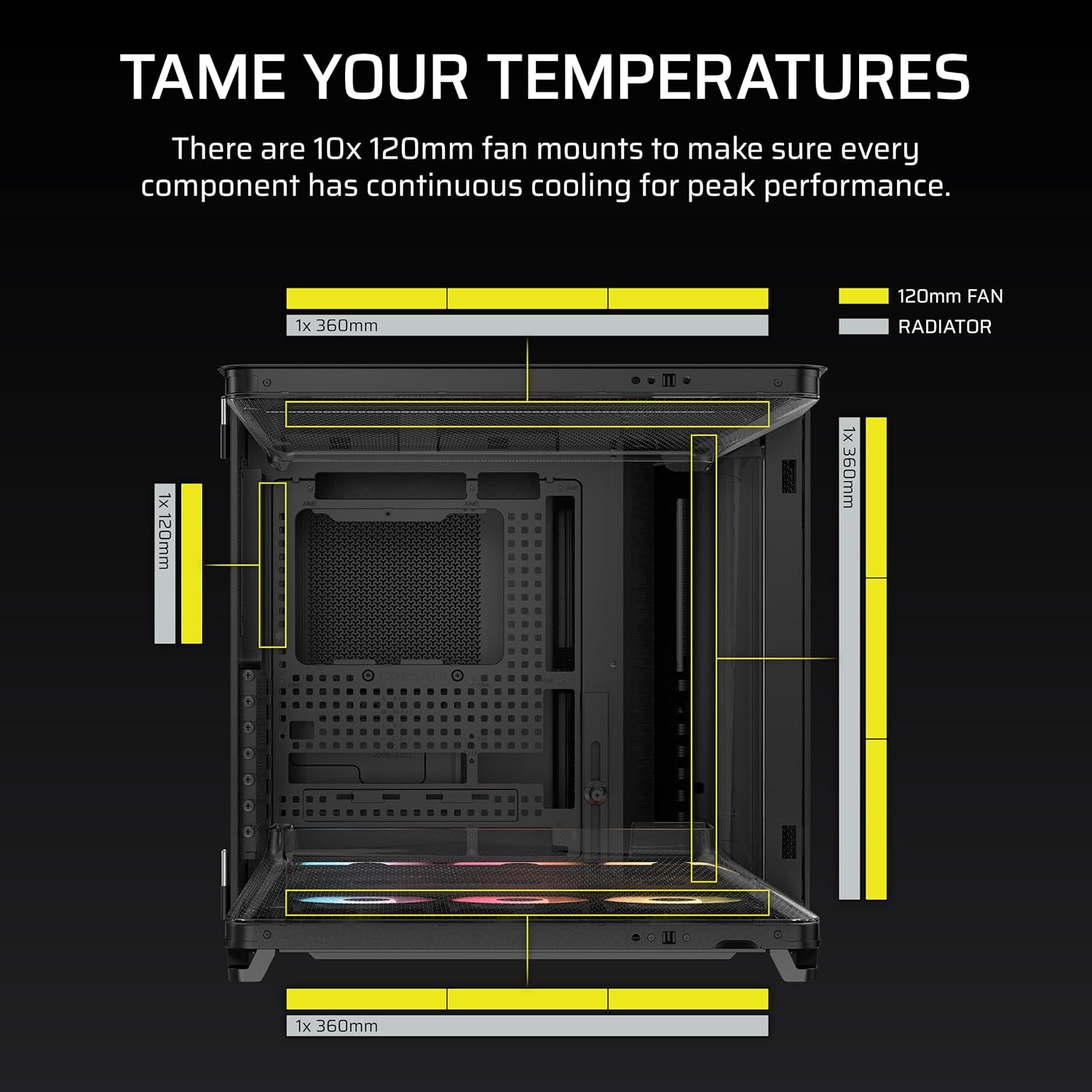 Corsair AIR 5400 RS-R ARGB Mid-Tower PC Case Black - OPCbleu