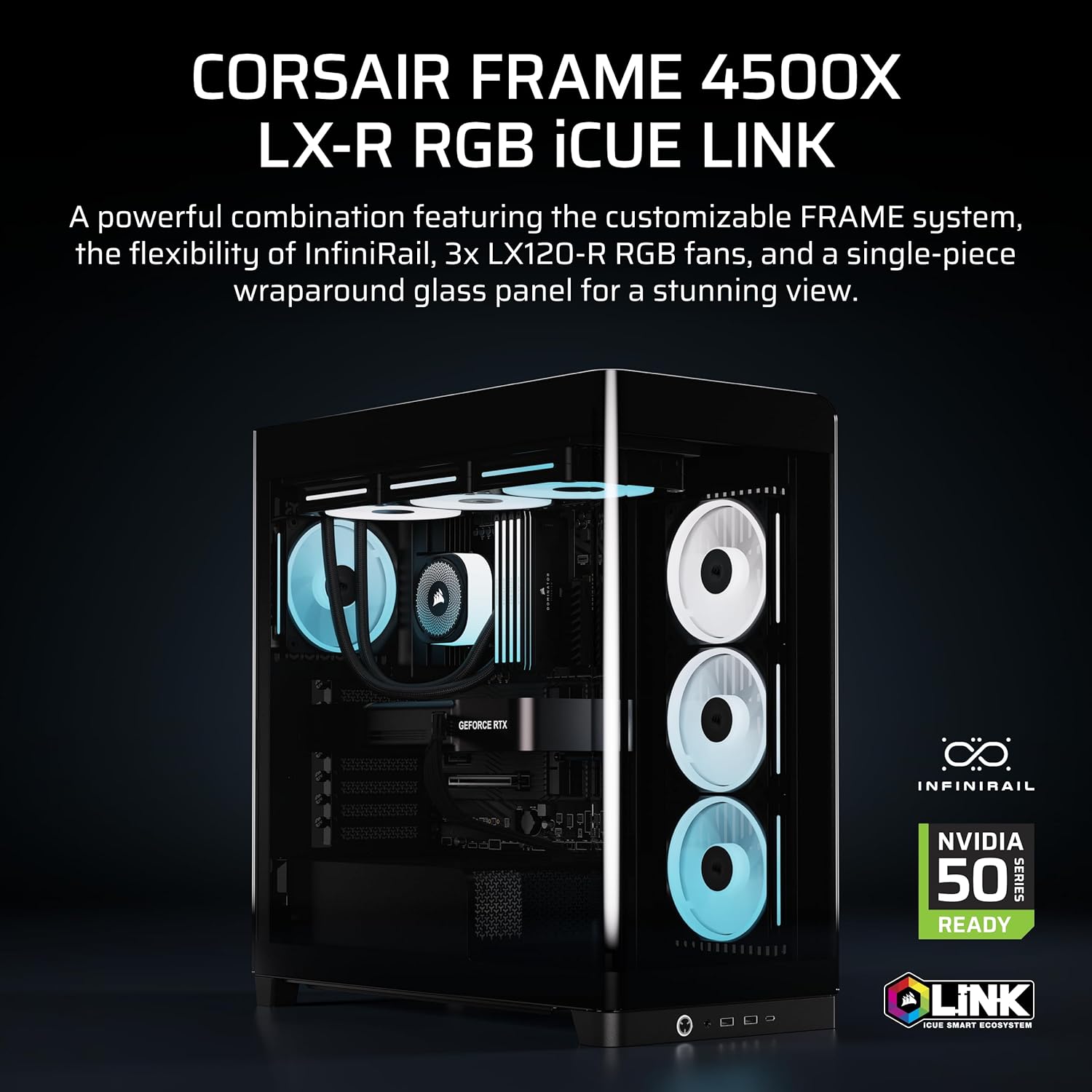 Corsair FRAME 4500X LX-R Mid-Tower PC Case Black - OPCbleu