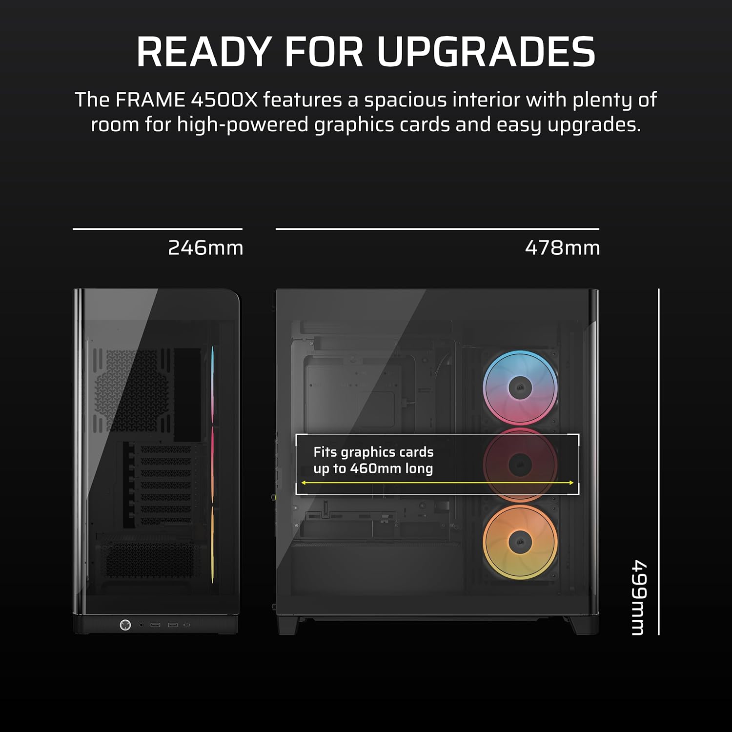 Corsair FRAME 4500X LX-R Mid-Tower PC Case Black - OPCbleu