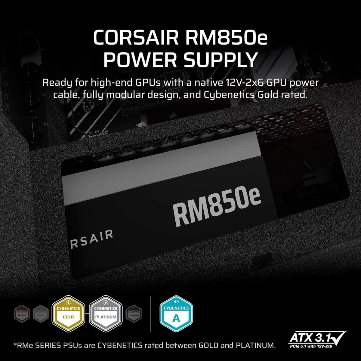 Corsair RM850e 2025 850W Fully Modular Power Supply Black - OPCbleu