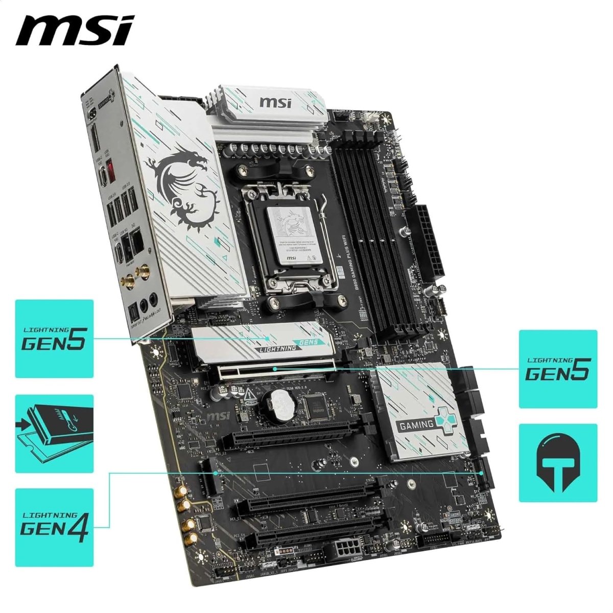 MSI B850 Gaming Plus WiFi Gaming Motherboard AM5 DDR5 ATX - OPCbleu