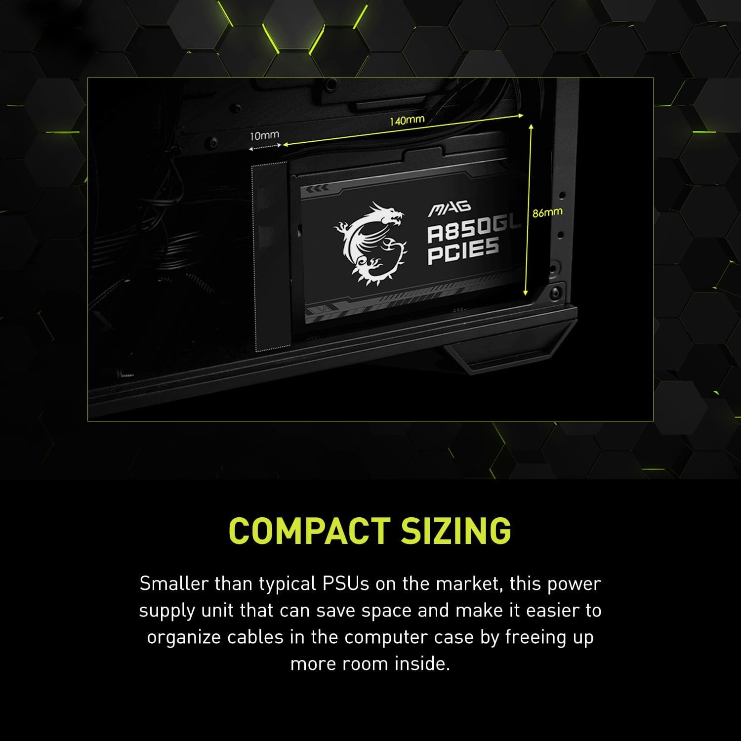 MSI MAG A850GL Gaming Power Supply 850W 80+ Gold ATX 3.1 PCIe 5.1 - OPCbleu