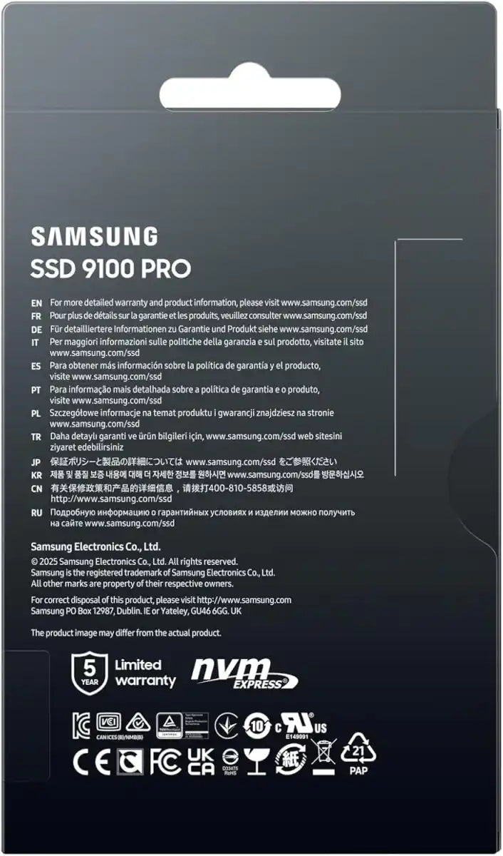 Samsung 9100 PRO PCIe 5.0 NVMe M.2 Internal SSD 1TB - OPCbleu