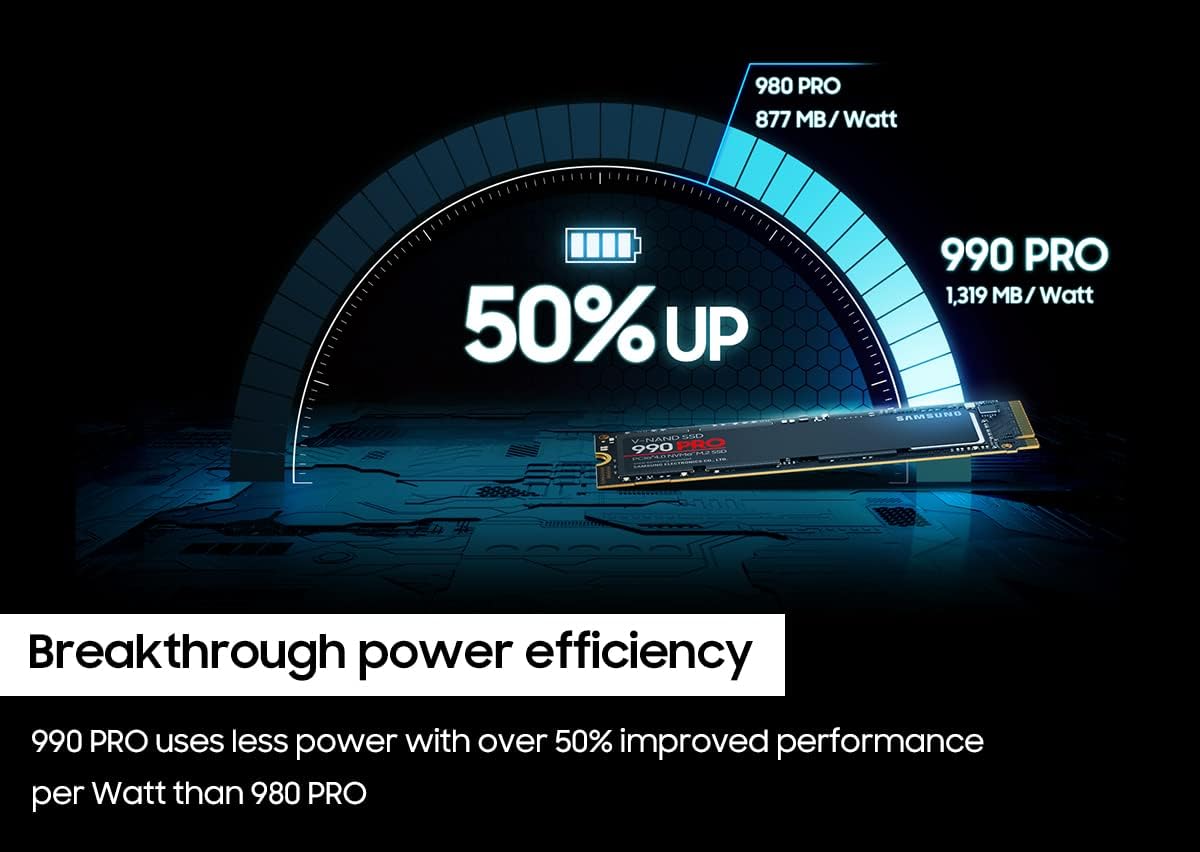 Samsung 990 PRO NVMe M.2 Internal SSD PCIe Gen4 4TB - OPCbleu