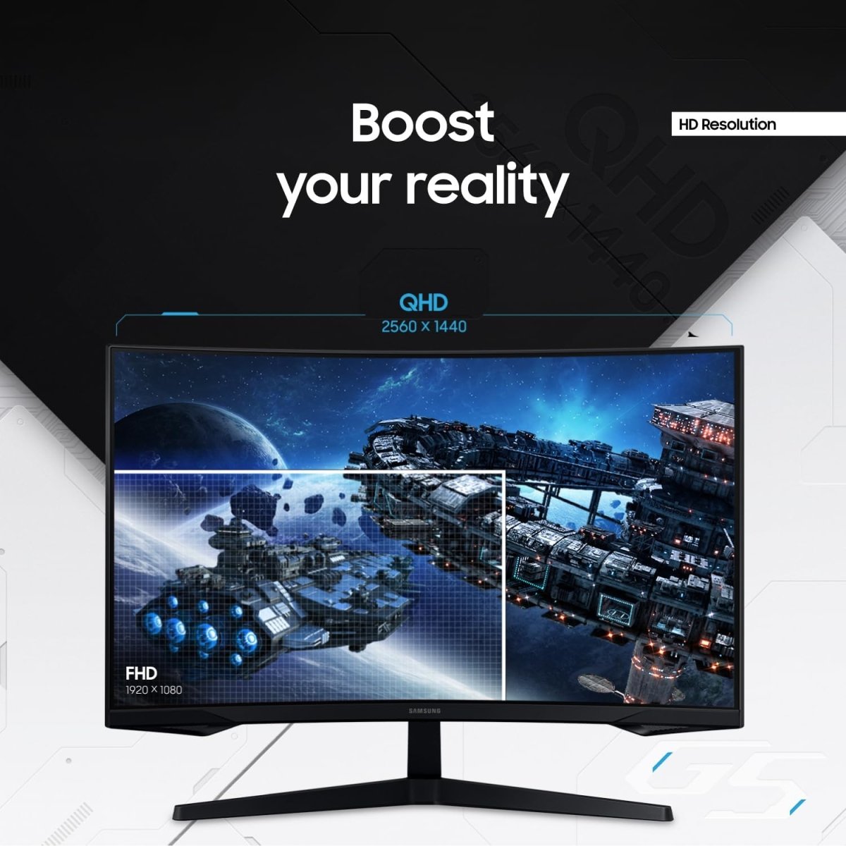 Samsung Odyssey G55C Curved Gaming Monitor QHD 165Hz 1ms HDR10 - OPCbleu