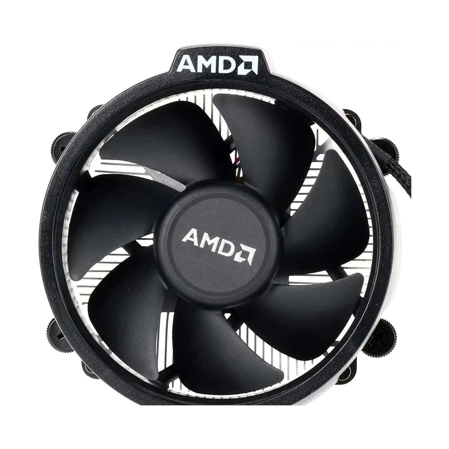 Black Wraith cooler fan with AMD logo center and curved blades