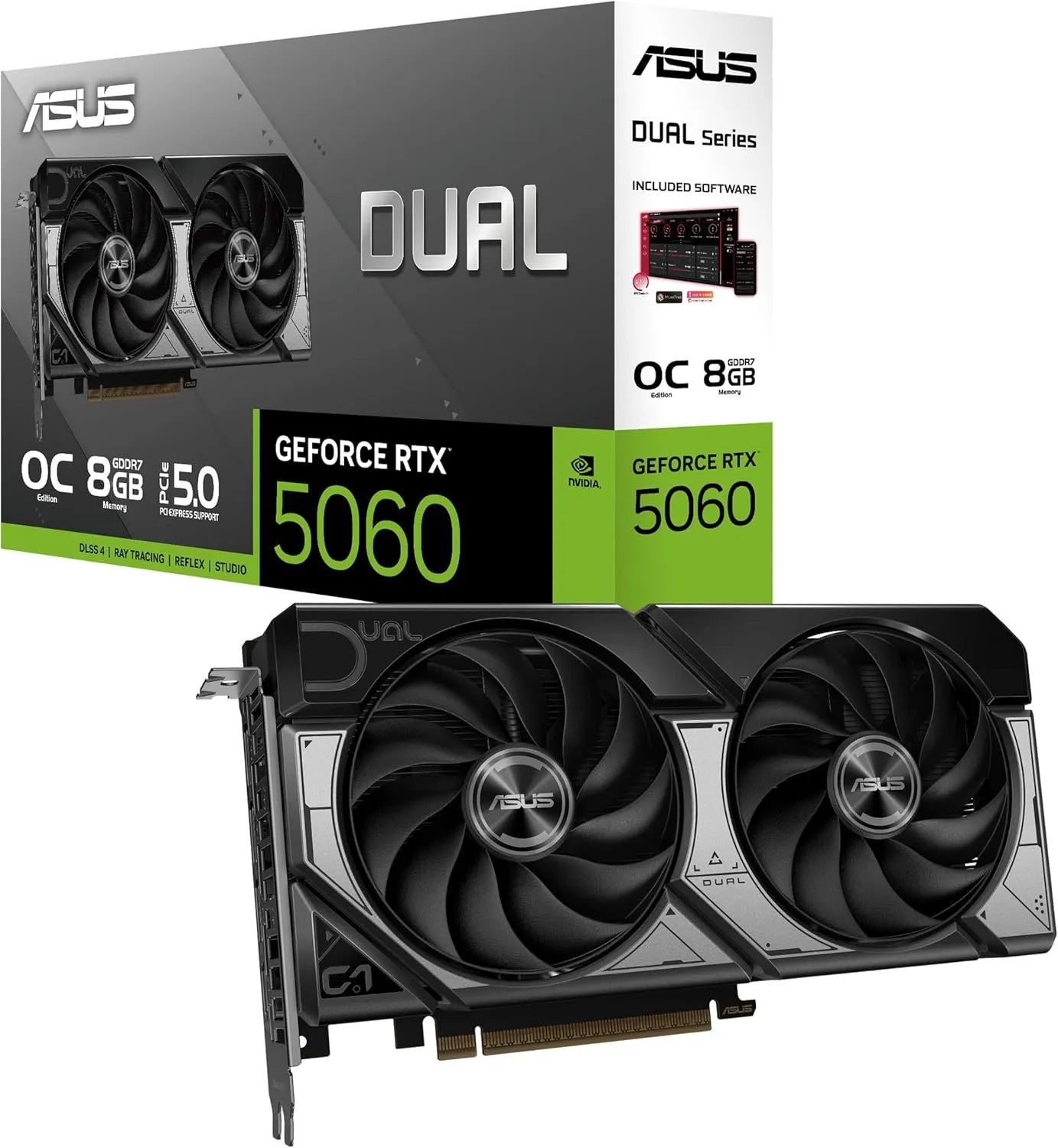 ASUS Dual GeForce RTX 5060 8GB GDDR7 OC Edition Desktop Graphics Card