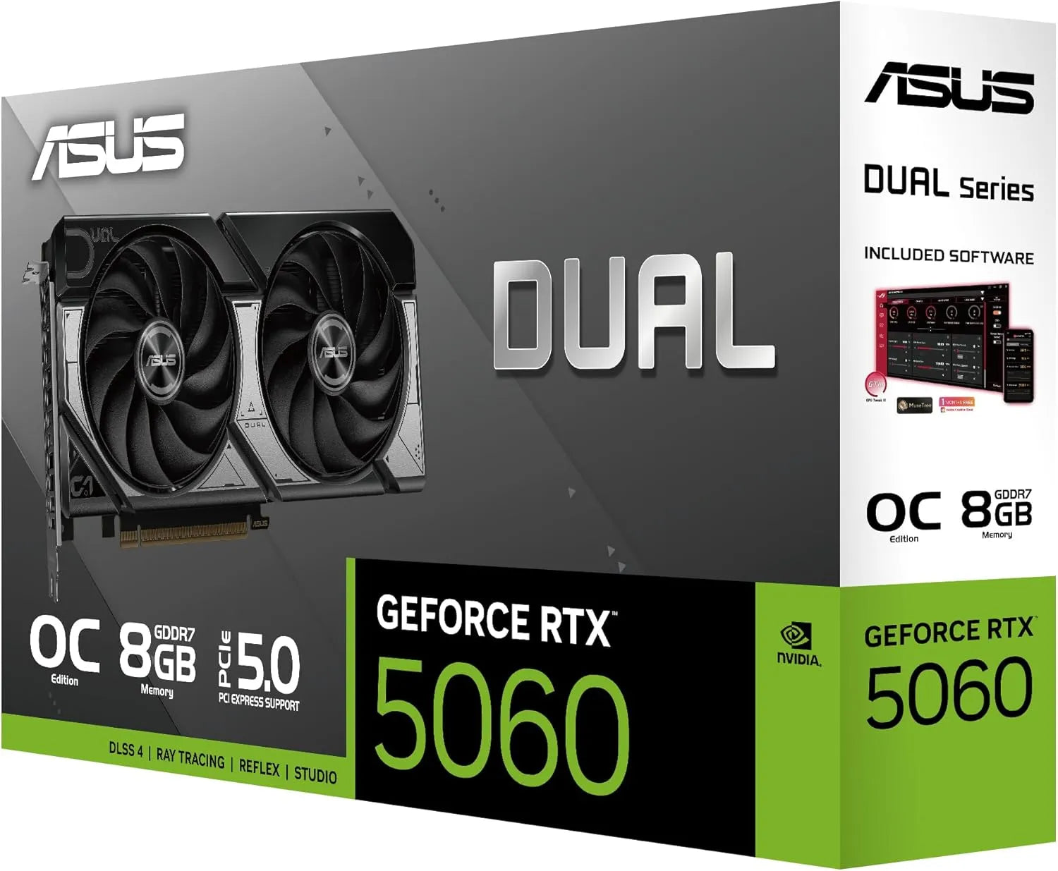 ASUS Dual GeForce RTX 5060 8GB GDDR7 OC Edition Desktop Graphics Card
