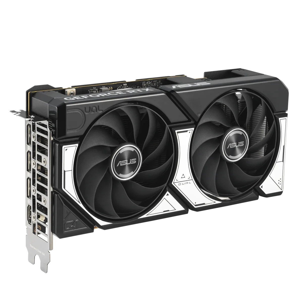 ASUS Dual GeForce RTX 5060 8GB GDDR7 OC Edition angled front view