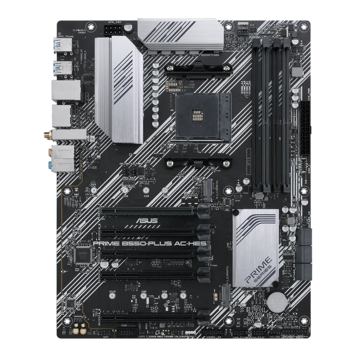Carte mère ASUS Prime B550-PLUS AC-HES - vue avant officielle
